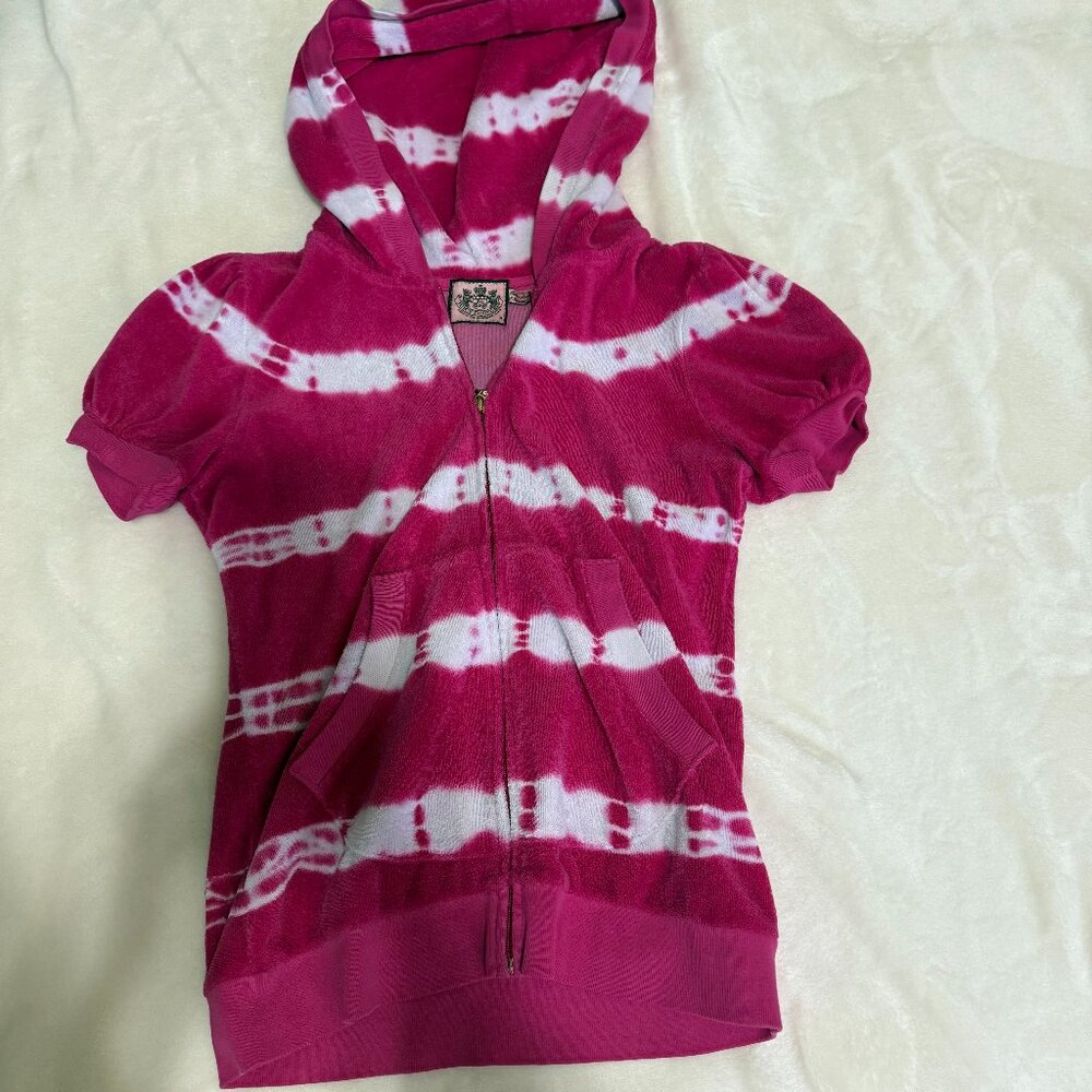 Juicy couture terry cloth short sleeve zip up